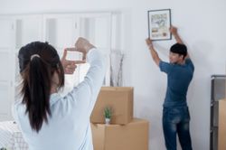 Young couples move into homes and apartments, Moving house, New house.