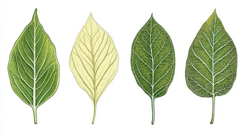 Variation of leaves in studio shoot