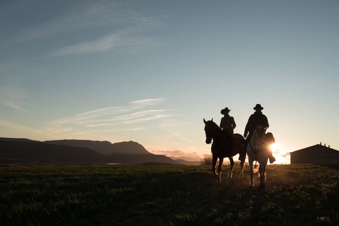 People riding horses