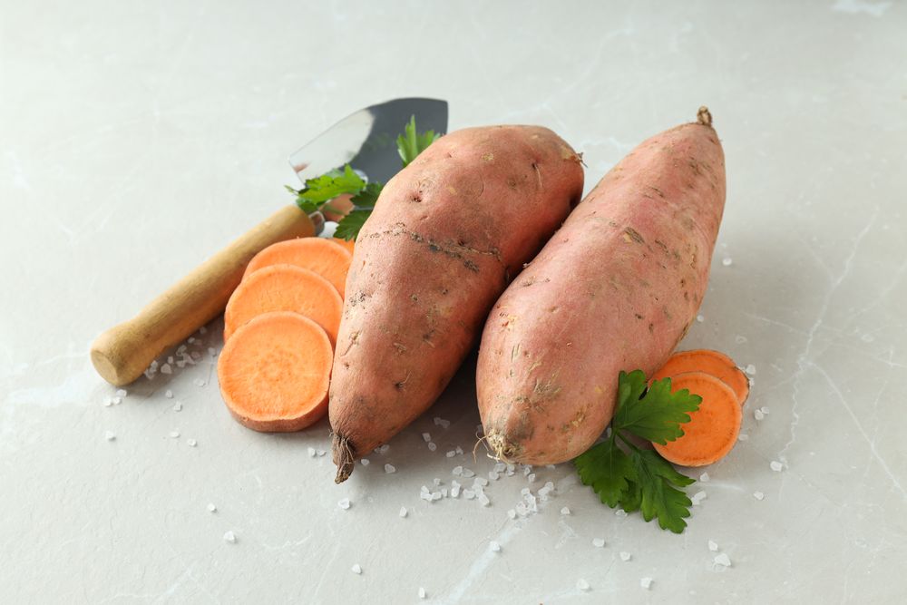 Sweet potato, concept of healthy food, vegetables