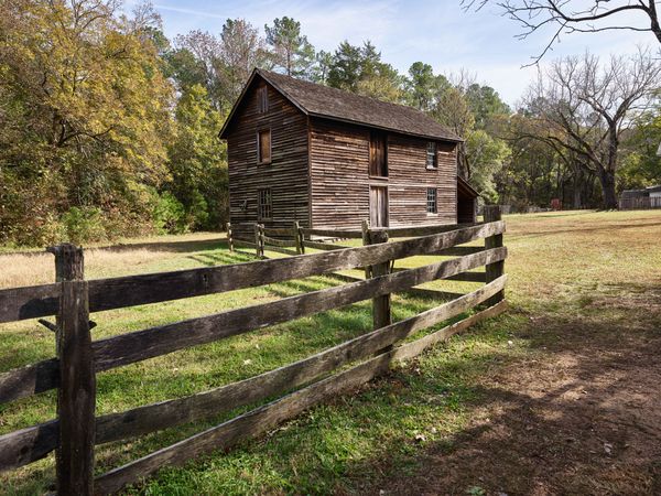 Tobacco barn at the Duke Homestead State Historic Site, Durham, North Carolina