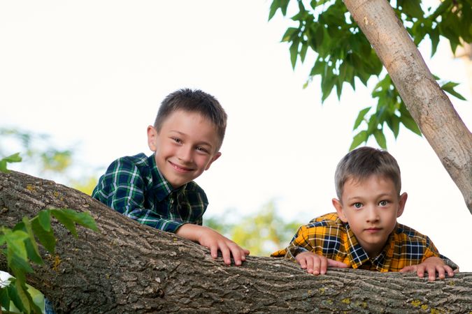 Happy young brothers together