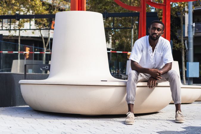 Stylish Black man in city street