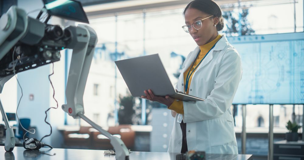 Professional, Successful Woman Working as an Engineer in High Tech Company Startup