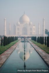 Exterior of  Taj Mahal, India bDAwJ0