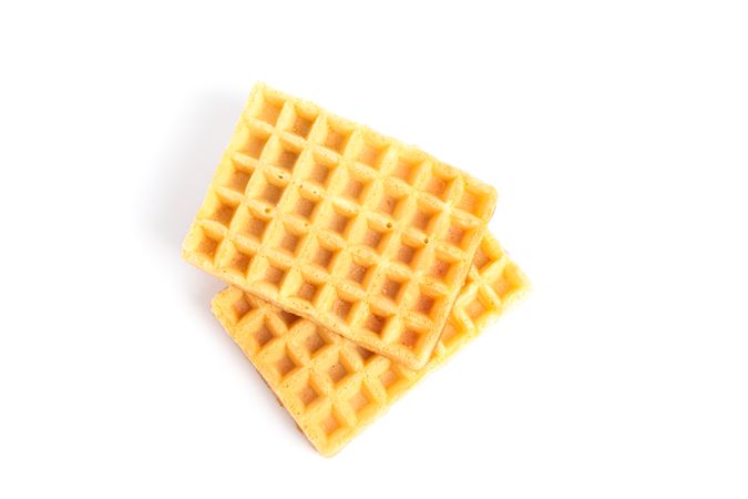 Sweet Belgian waffles isolated on blank background