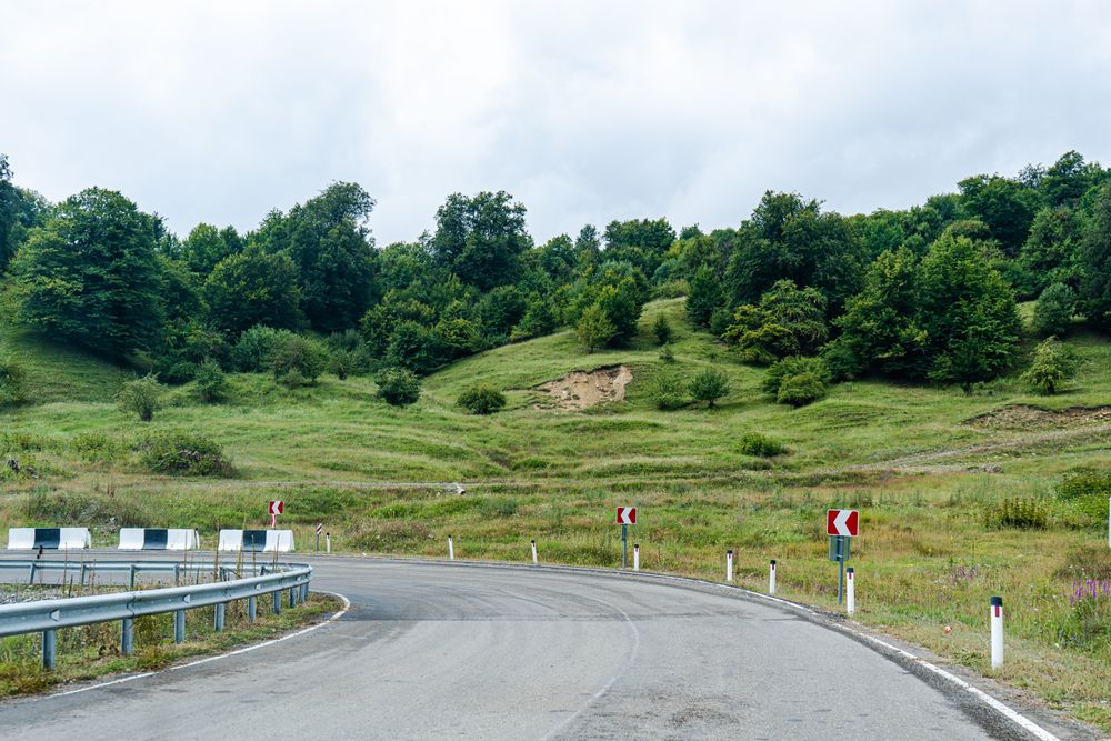 Road in the Caucasus mountains of Georgia