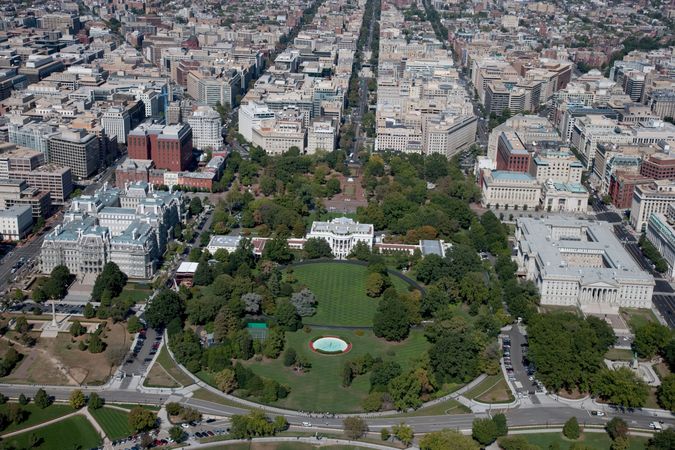Aerial view of Lafayette Square Washington, D.C.