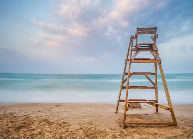 Lifesaver chair near sea