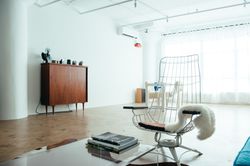 Large bright loft space with vintage furniture