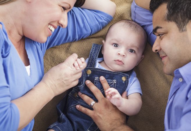 Family Playing on the Blanket