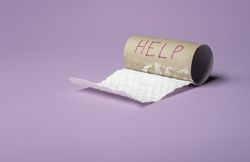Out of toilet paper concept