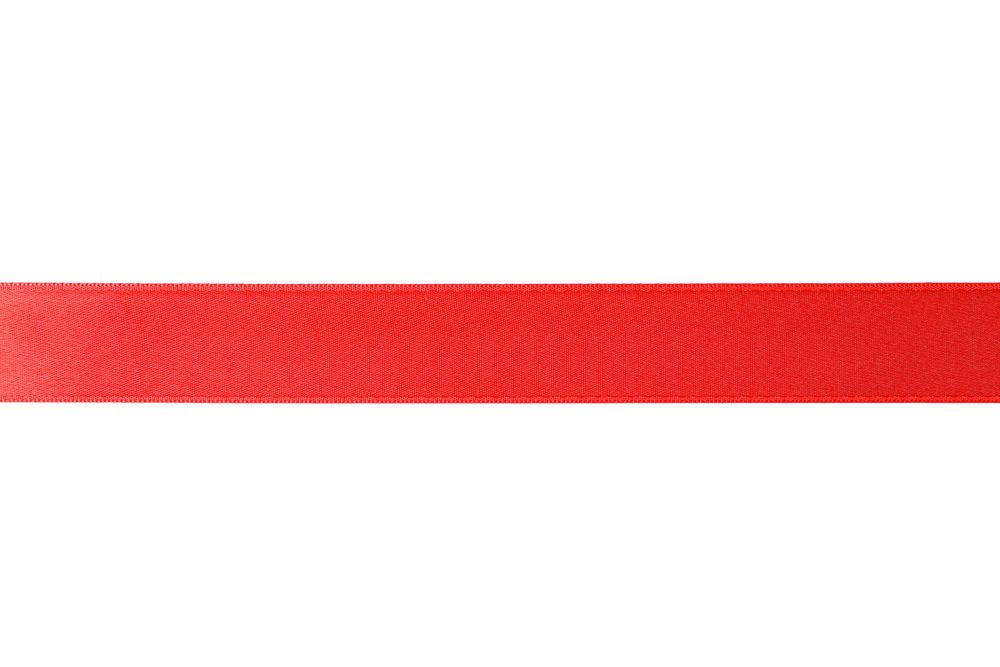 Red ribbon isolated on blank background. Gift concept