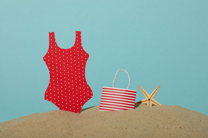 Swimsuit and other accessories for a summer trip to the sea.