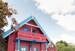 Colourful country house in daylight