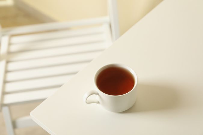 Cup of tea on wooden table