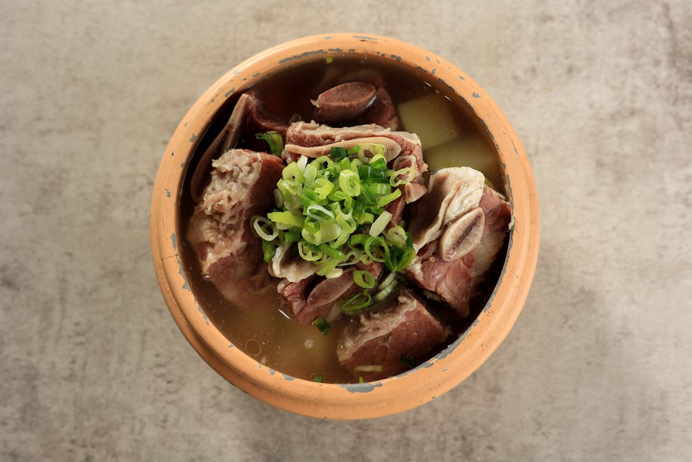 Galbitang, Korean Short Rib Soup with Green Onion Topping