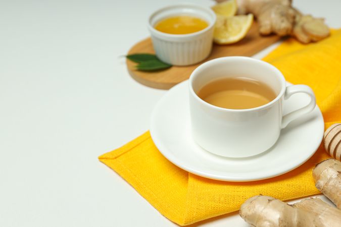 Cold treatment, healthcare concept - tea with ginger