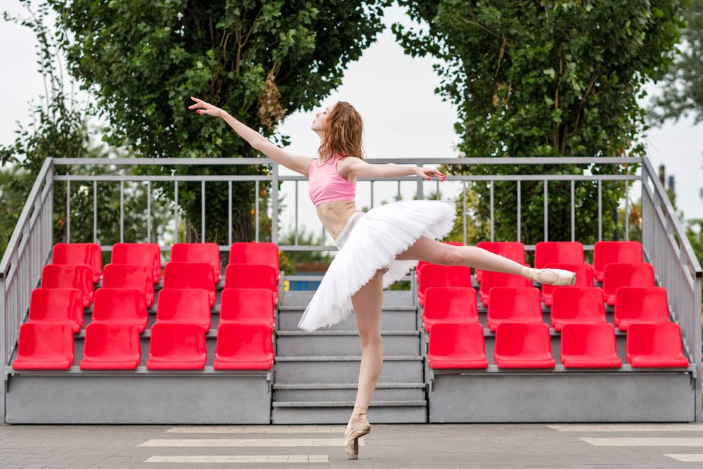 Ballet dancer dancing on street