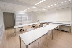 Empty bright boardroom