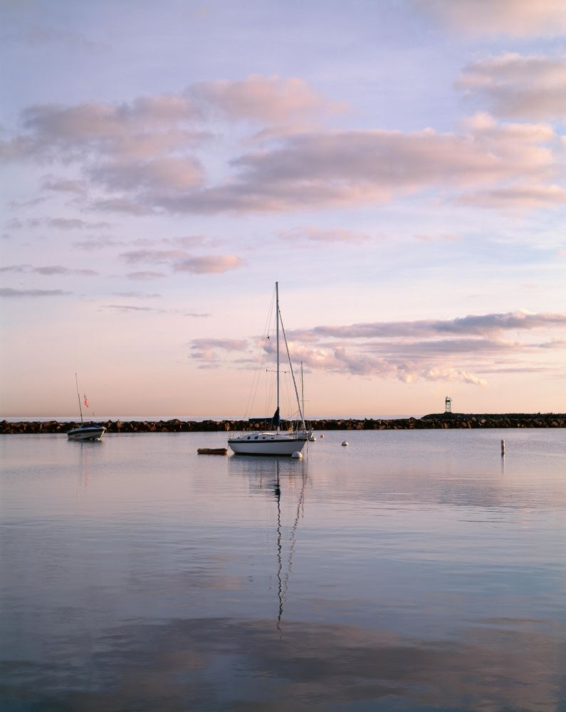 Sunset off the shore of Block island, Rhode Island