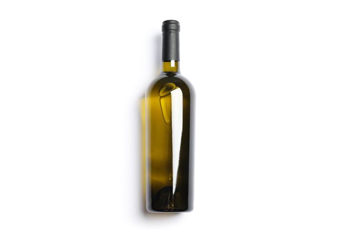 Bottle with wine isolated on plain background