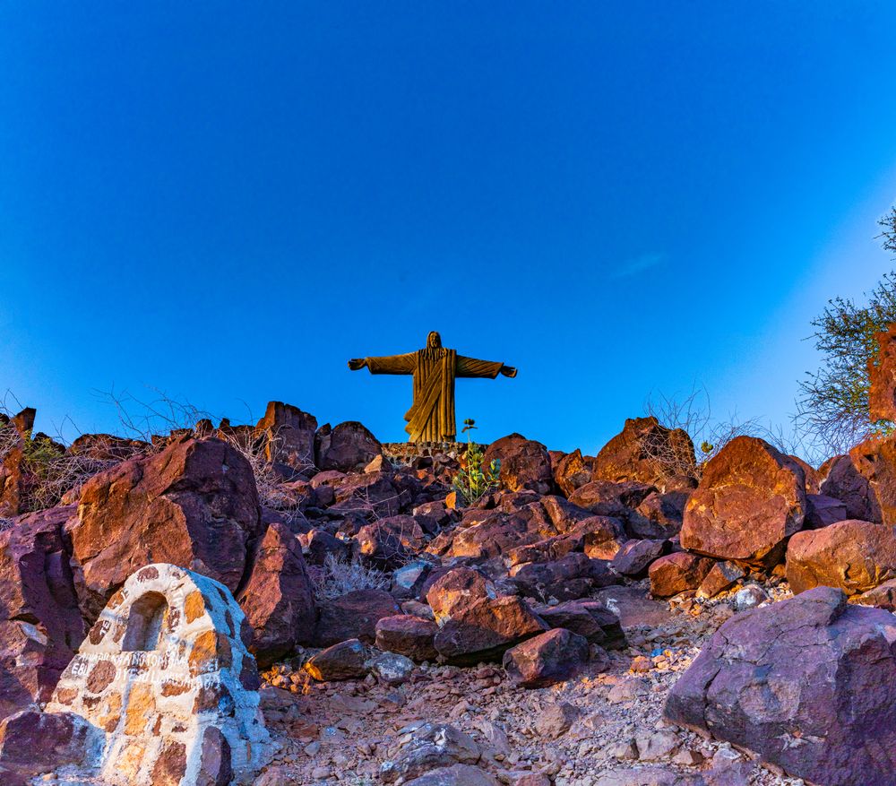 Christ Redeemer Jesus Hill Lodwar Town Turkana Kenya East Africa Landscape Hills Tower Statue