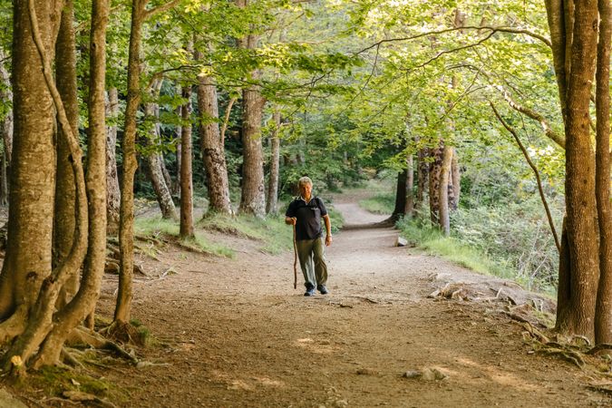 Man walking on the mountain