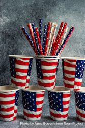 American flag cups with straws 56GkqP
