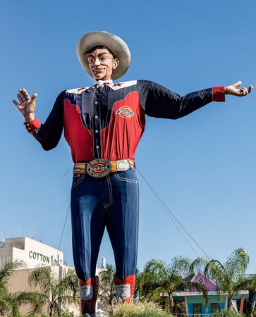The beloved "Big Texas," the gigantic mascot and symbol of the Texas State Fair, Dallas, Texas