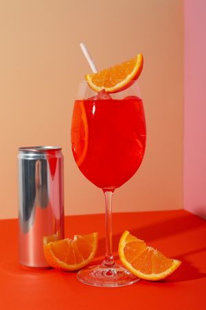 Glass of Italian Spritz, delicious summer cocktail