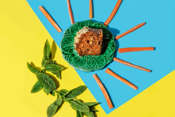 Tasty healthy snack of carrot with bread and sauce