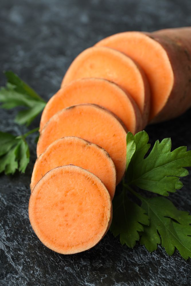 Sweet potato, concept of healthy food, vegetables