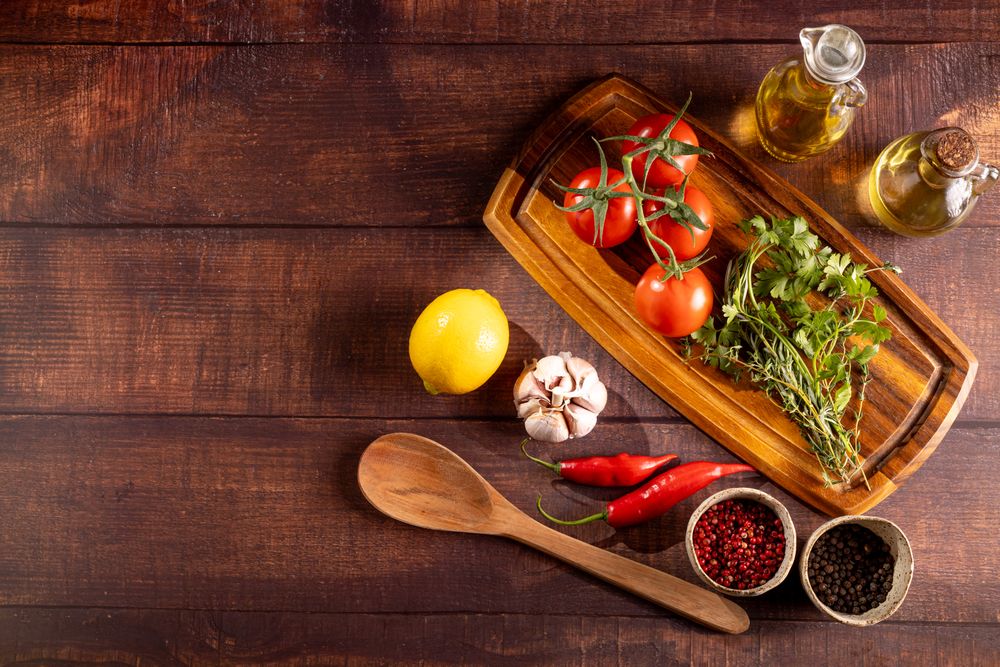Ingredients for cooking on the table