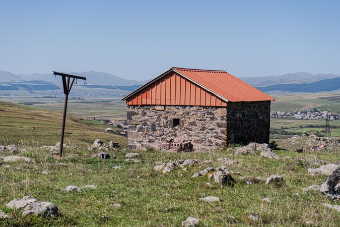 Medieval christian church in the mountains of Georgia