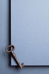 Vintage Key over gray background
