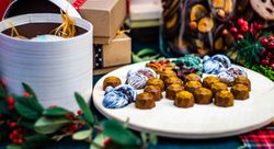Christmas food concept of seasonal chocolates