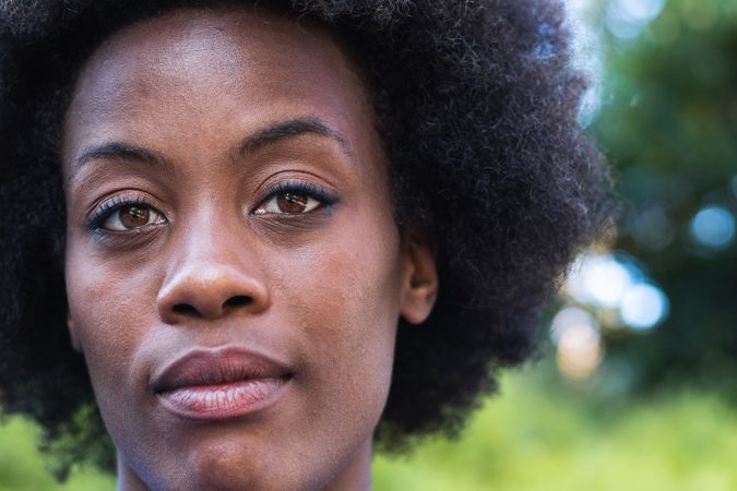 Serious woman looking at camera