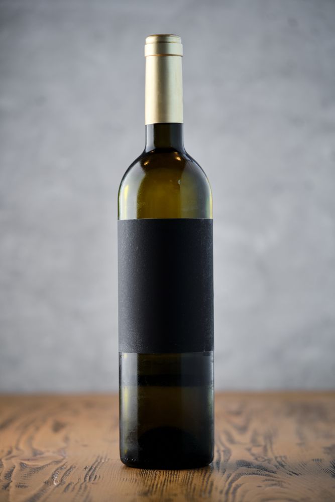 Bottle of wine on table