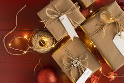 Top view of Christmas concept with copy space