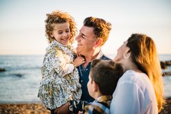 Happy family at beach