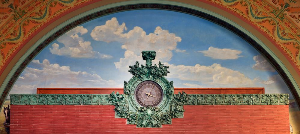 Portion of a gigantic mural inside the National Farmers Bank building Owatonna, Minnesota