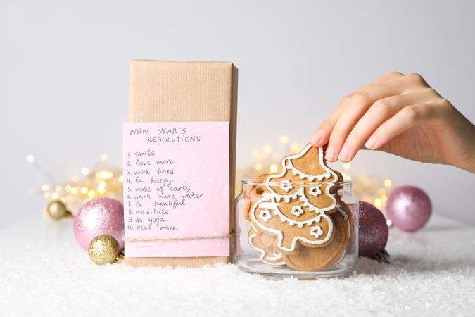 Concept of New Year Resolutions list, new year goals