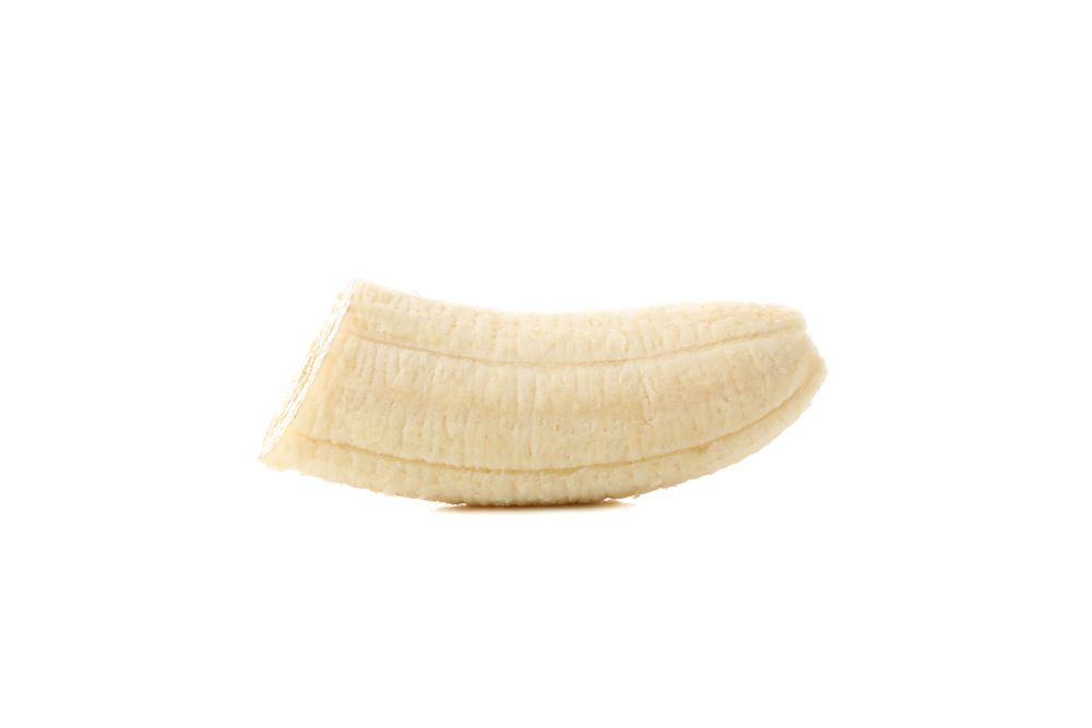 Banana slice isolated on blank background. Fresh fruit