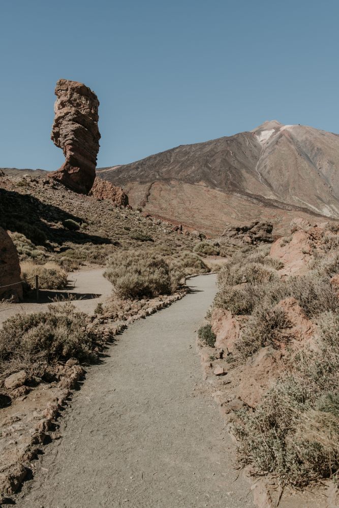Path to hill in dry land