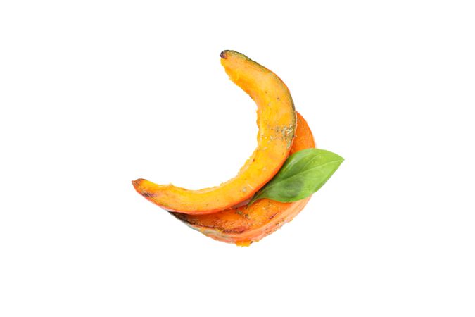 Baked pumpkin isolated on plain background