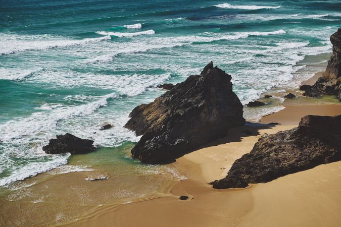 Rocks, sea and sand