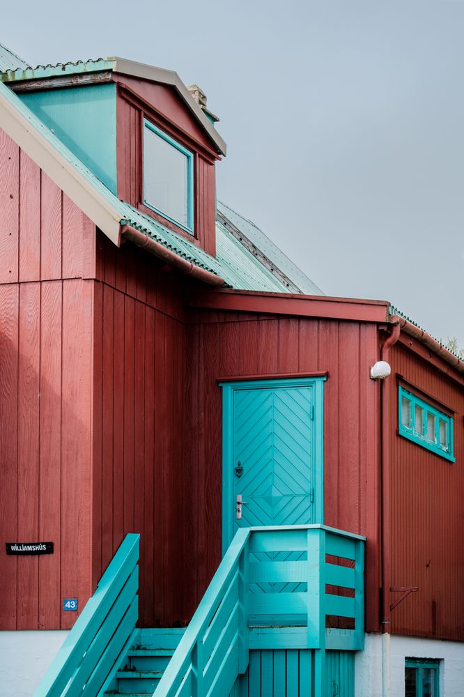 Red wooden house