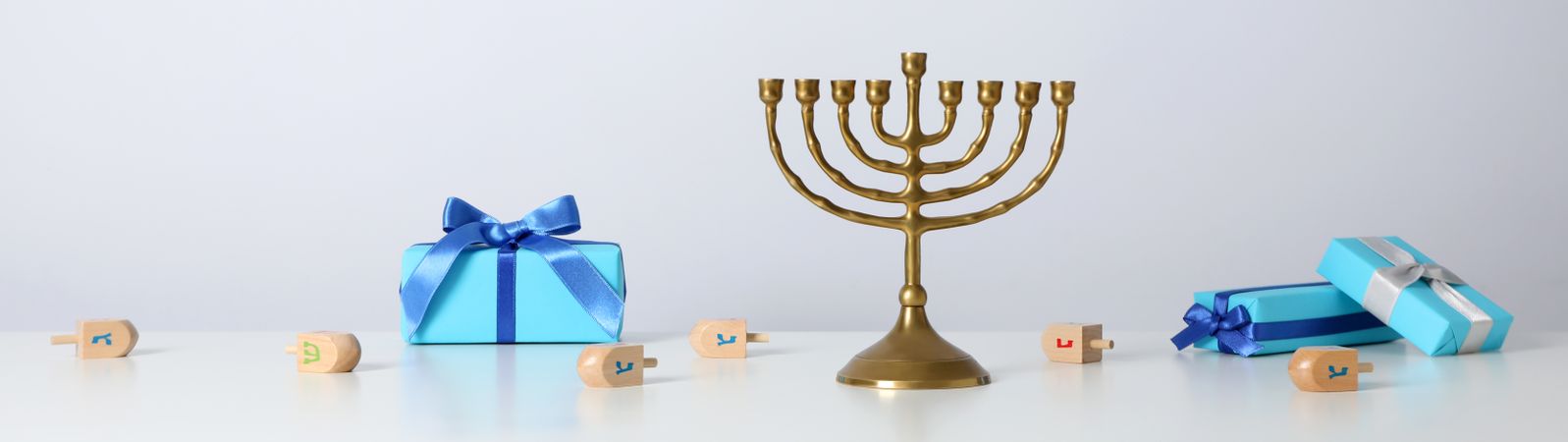 Concept of Jewish holiday, Hanukkah, space for text