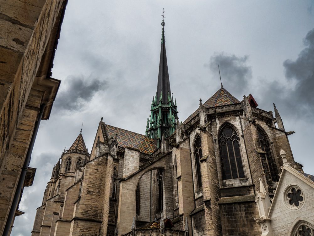 Medieval city of Dijon, capital of Burgundy. Cozy, cute center of the old town